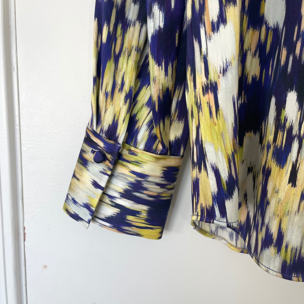 Lafayette 148 $698 New York Scottie Ink Blouse Silk Multicolor‎ Size Medium - Picture 10 of 12